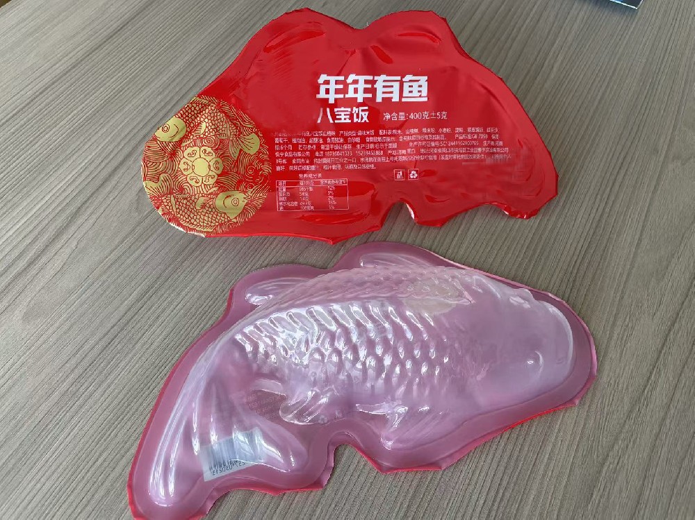 龍應(yīng)魚型碗八寶飯全自動(dòng)灌裝封口機(jī)
